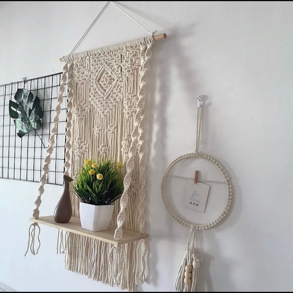 🎉🎉HOST PICK🎉🎉Handmade Macrame+Wall Shelve+Boho - Picture 5 of 7